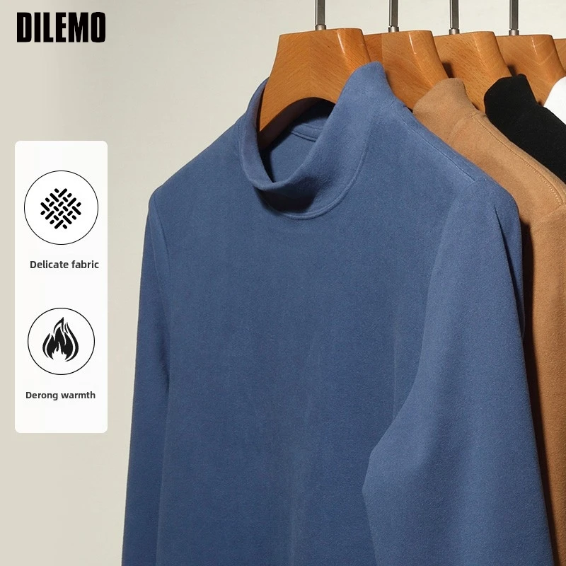 

Top Quality Dralon Warm Men Bottom Shirt Self-heating New Fashion Brand Autumn T-Shirt Basic Turtleneck Long Sleeve Casual Tops