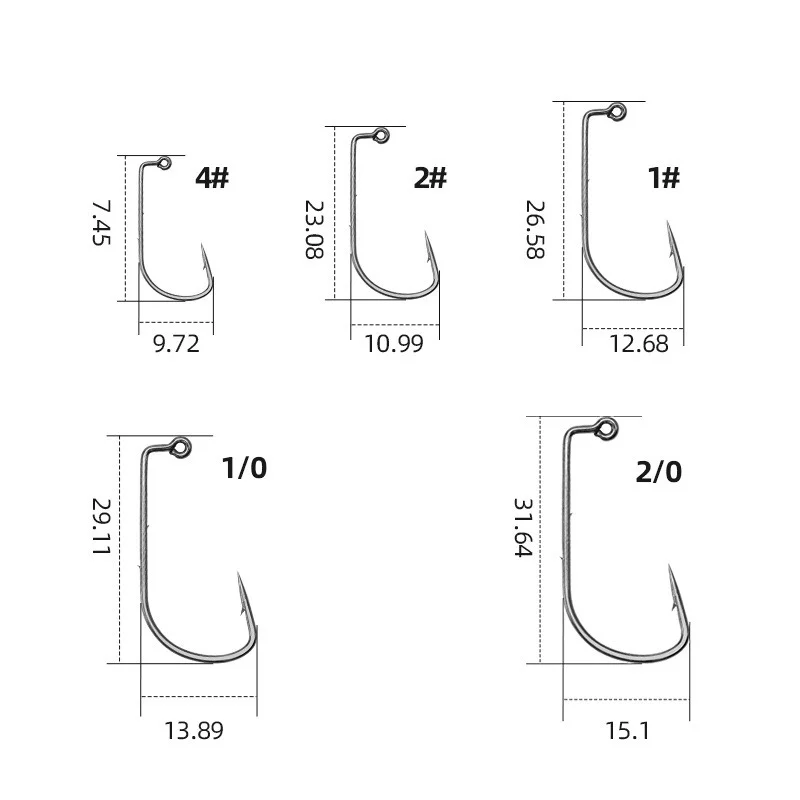 100 SZTUK 90-stopniowych haczyków muchowych 4 2 1 1/0 2/0 #   Haczyk wędkarski ze stali wysokowęglowej Aberdeen Jig Fish Hover Haczyki do chodzenia