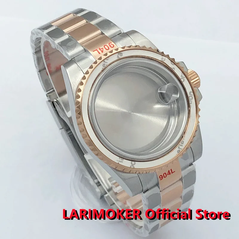 LARIMOKER 40mm Rose Gold Case Sapphire Glass Fit ETA2824 2836 NH35 NH36 NH38 DG2813 3804 Miyota8205 8215  PT5000 Movement