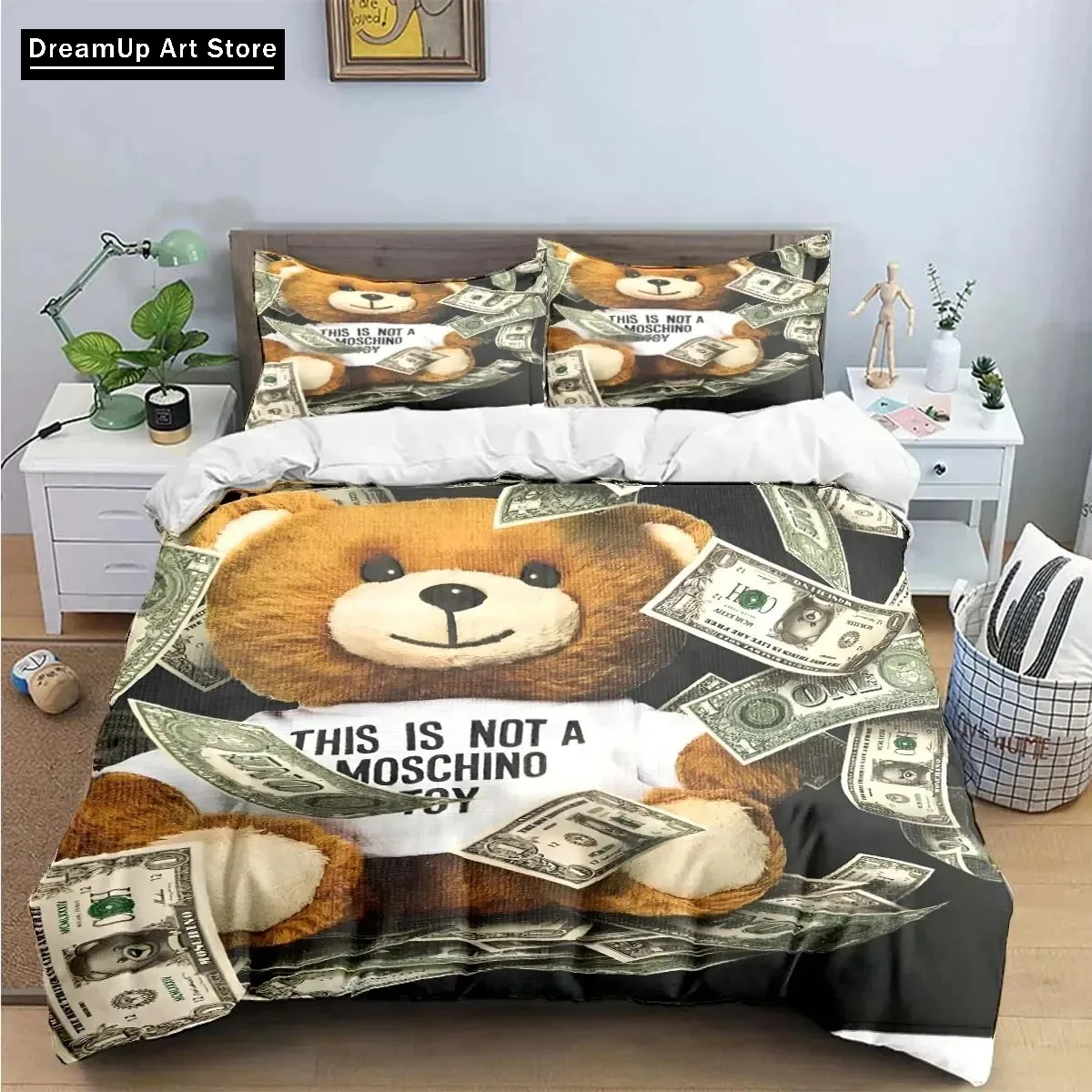 3D Print M-moschinos Bedding Set Cute Quilt Cover Bed Cover With Pillowcase Twin Single Queen King Size Boys Adult Home Textile