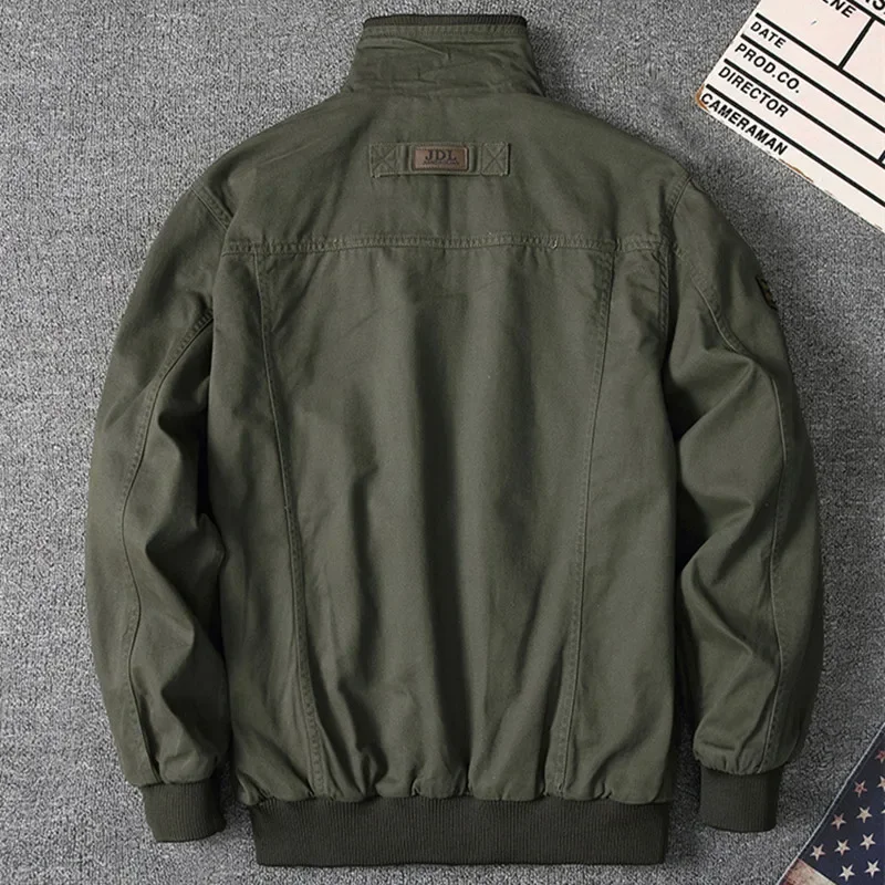 Autumn 100% Cotton Jacket Men Multi-pocket Double-layer Camouflage Thick Jackets Loose Military Coats Male Jaqueta Masculina