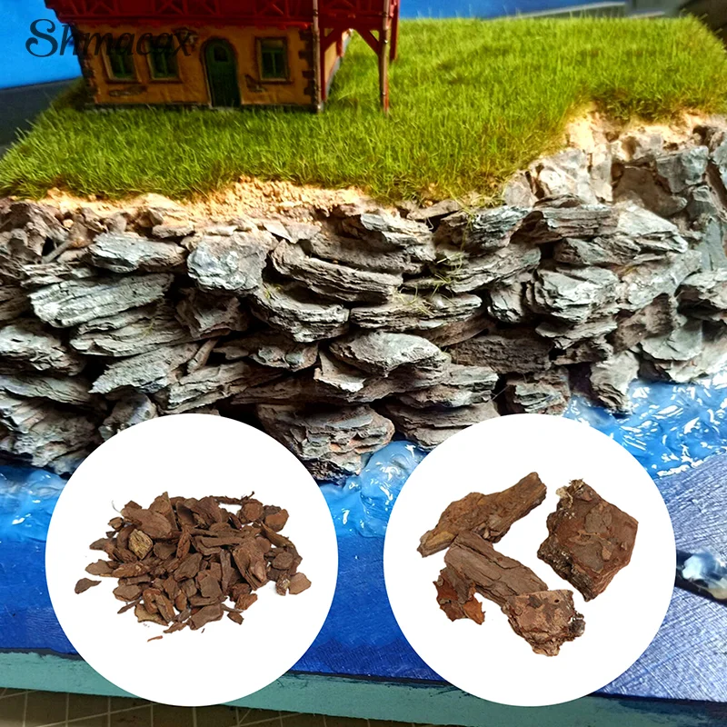 Fairy Garden Accessories Bark 50g Simulation Bench Rock Stone Sand Table Layout Scene Model Railway Scenery