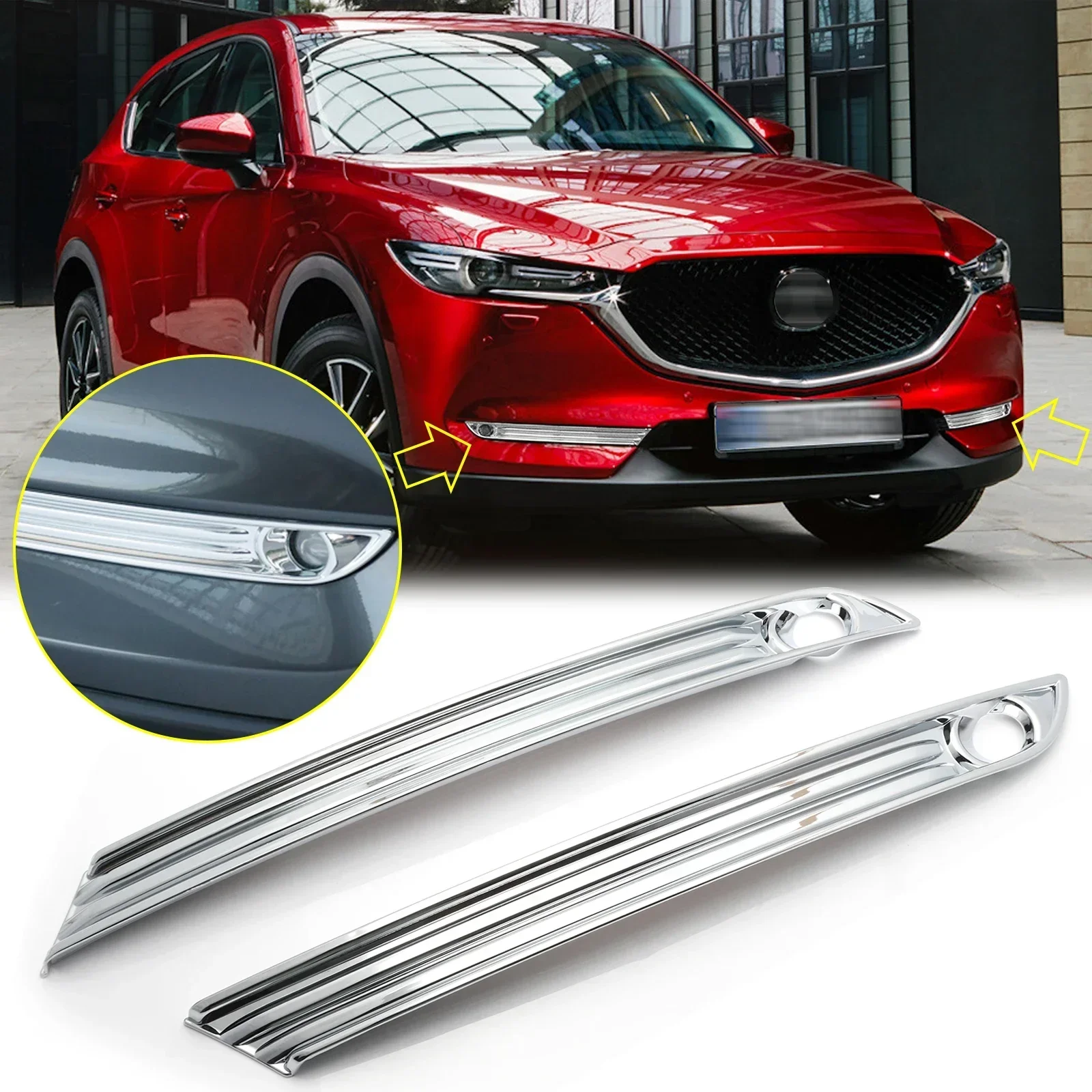 

Хромированные накладки на передние противотуманные фары для Mazda CX-5 2017 2018 2019 2020