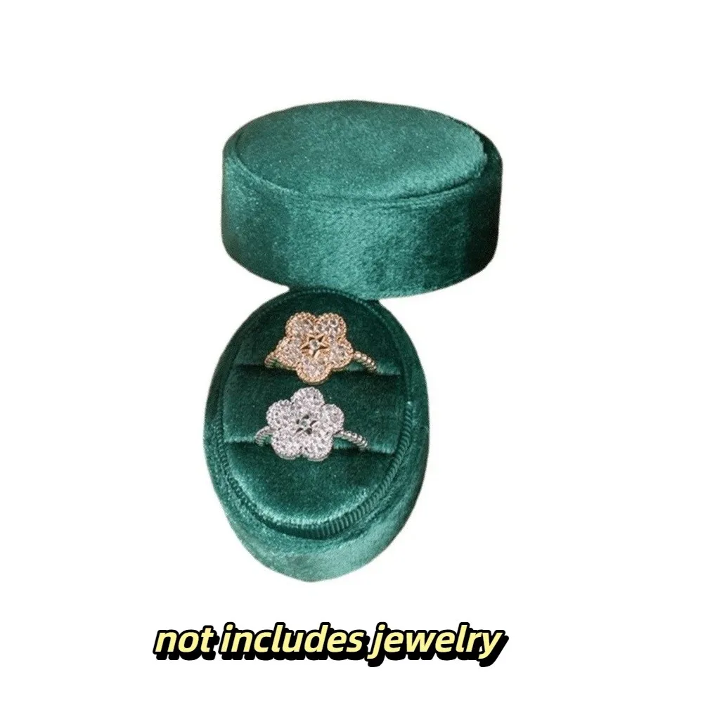 

Storage Box Velvet Material Velvet Ring Box Oval Shape Handmade Three Ring Box Vintage Style 2 Slots/3 Slots Earring Box Gift