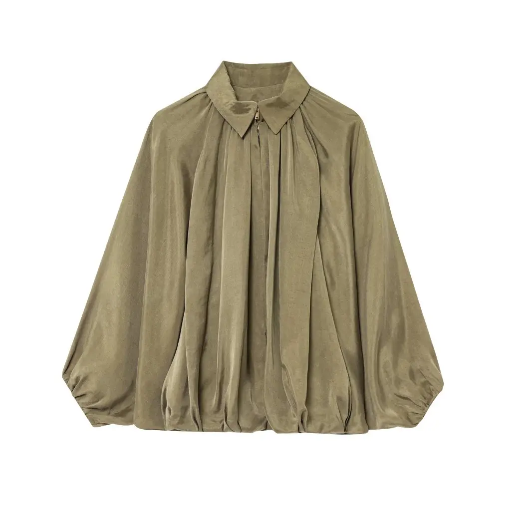 

Spring New Fashion Loose Bat Sleeve Puffy Bomber Jacket Women's Casual Style Coat Source