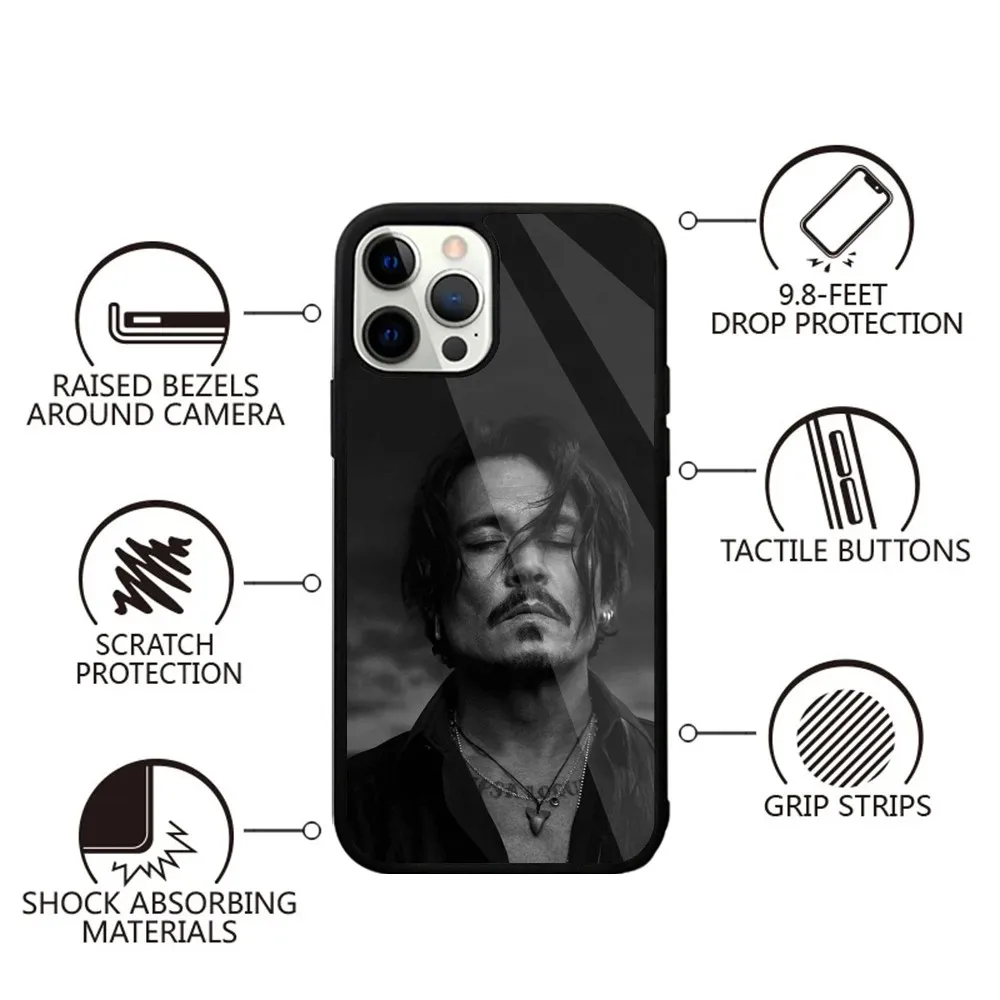 J-Johnny Depp  Phone Case Strong Magnetic For IPhone 16,15,14,13,Pro,Max,Plus,11,12,Mini For Magsafe Wireless Charging