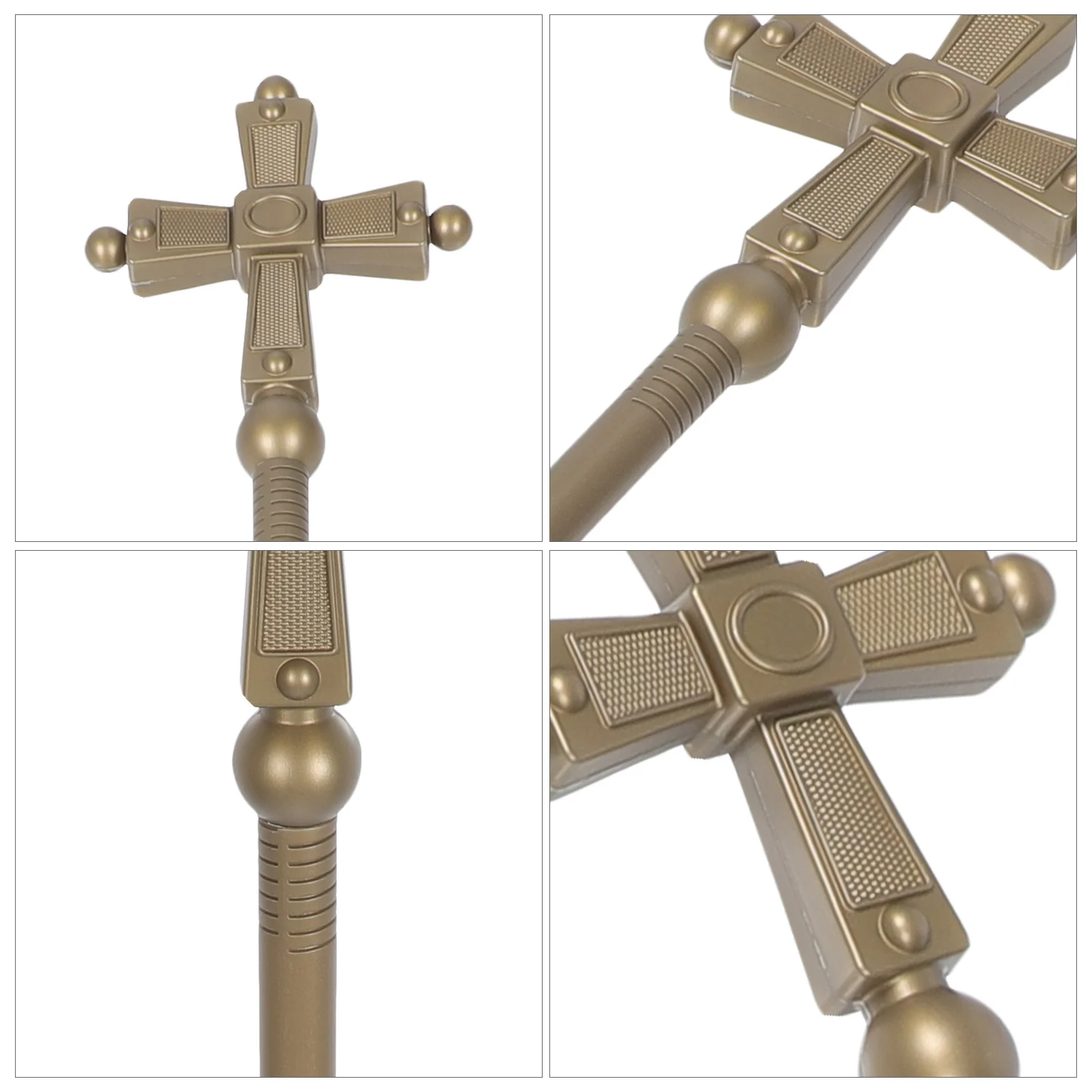 

Halloween Cross Cane Ornate Walking Cane Prop Halloween Costume Cosplay Accessory Decorative Crutch Stick