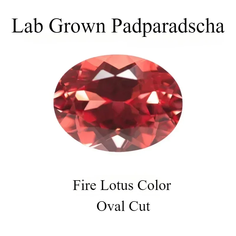 

NEW Lab Grown Padparadscha Oval Cut Fire Lotus Color Charm Artificial Gemstone for Jewelry Making Necklace Selectable Certific