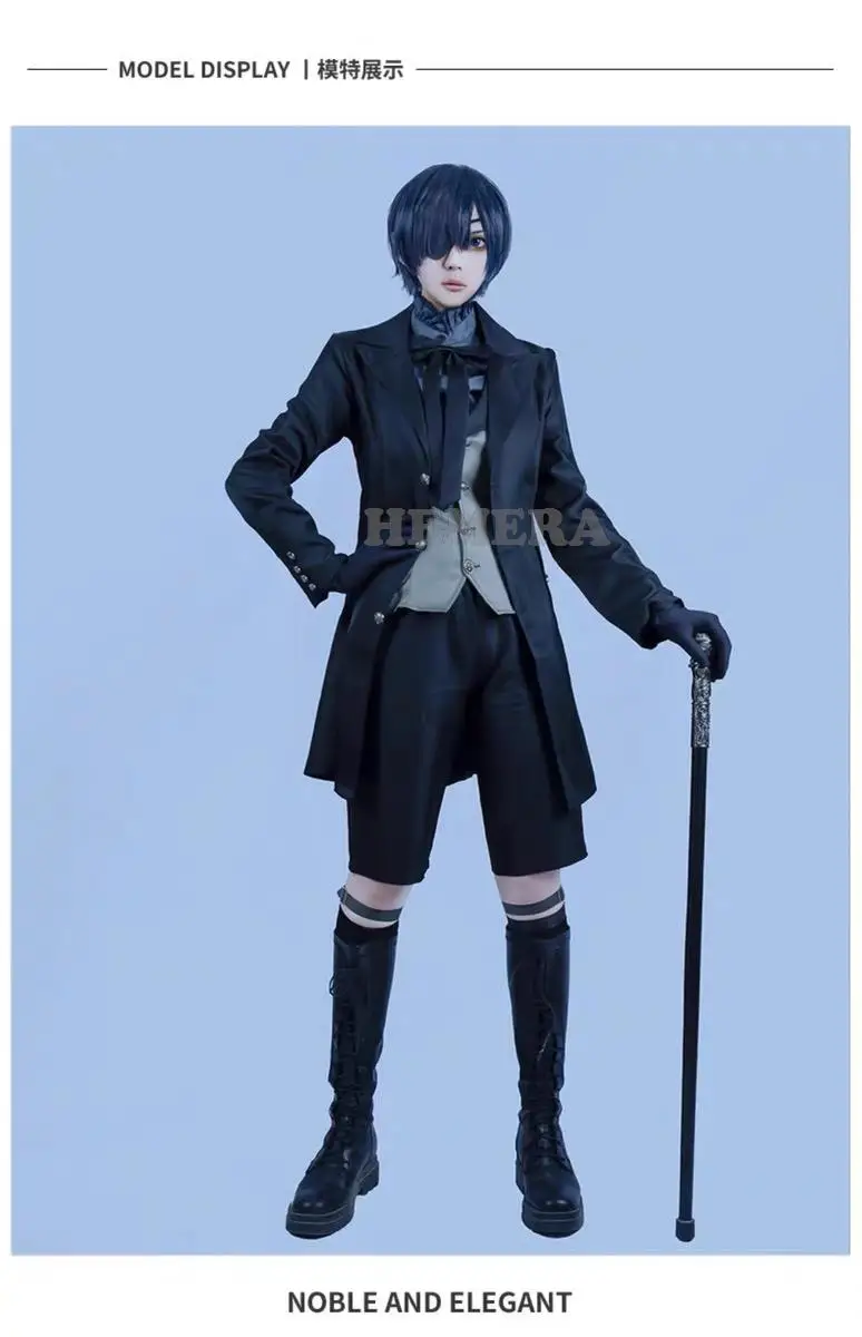 เครื่องแบบชุดคอสเพลย์ผู้หญิงผีเชียงดำ Ciel phantomhive ชุดอนิเมะญี่ปุ่นสำหรับปาร์ตี้งานเฉลิมฉลองวันฮาโลวีน