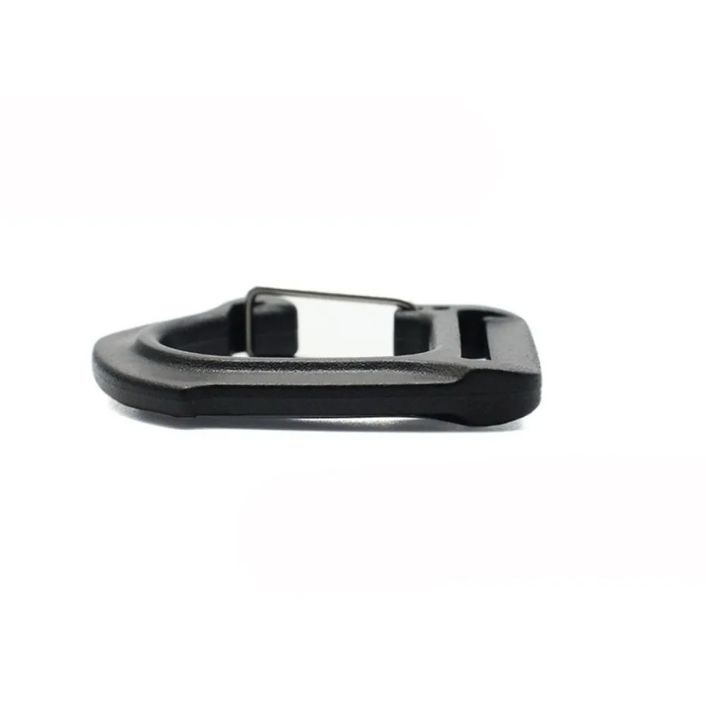 10Pcs 10/15/20/25mm Spring Quickdraws Clip Hooks Black DIY Accessories Elastic Hook Buckle Plastic Mountaineering Quick Hook