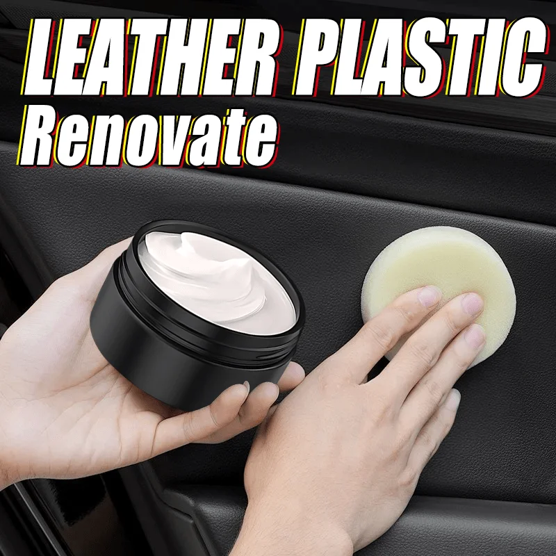 Sponge Included - Interior Refurbishment Wax, for Rubber Strips, Plastic Parts and Vinyl, Long-lasting Protection, Restore