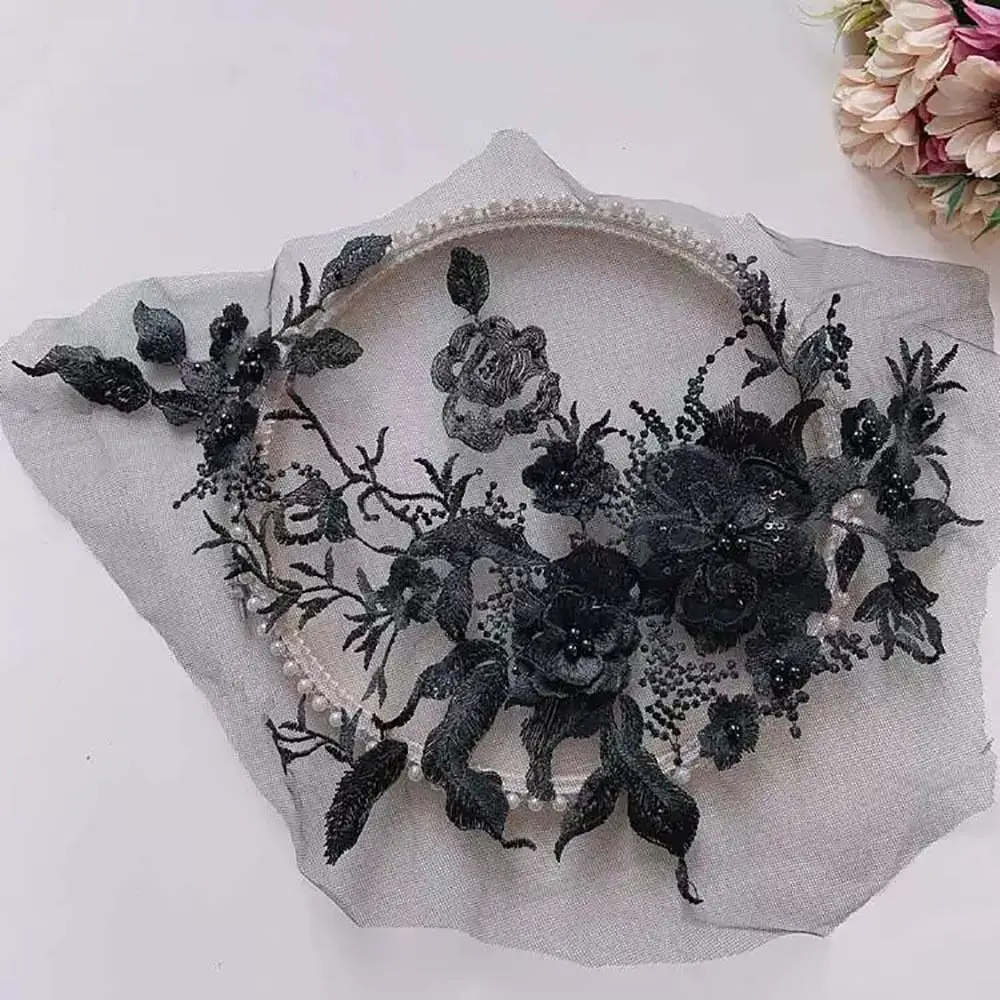 ファッションエレガントなカラフルなスパンコール刺繍パッチ 3D 花 DIY 刺繍花パッチ衣料品アップリケドレス