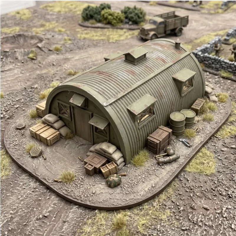 Unpainted military bunker terrain architecture sculpture ornament desktop war game miniature battlefield bunker sculpture model