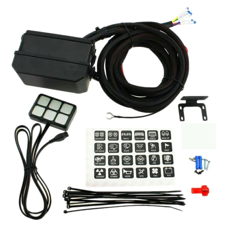 

12V 6 Gang Switch Panel LED Light Electronic Relay Control System for Car Truck