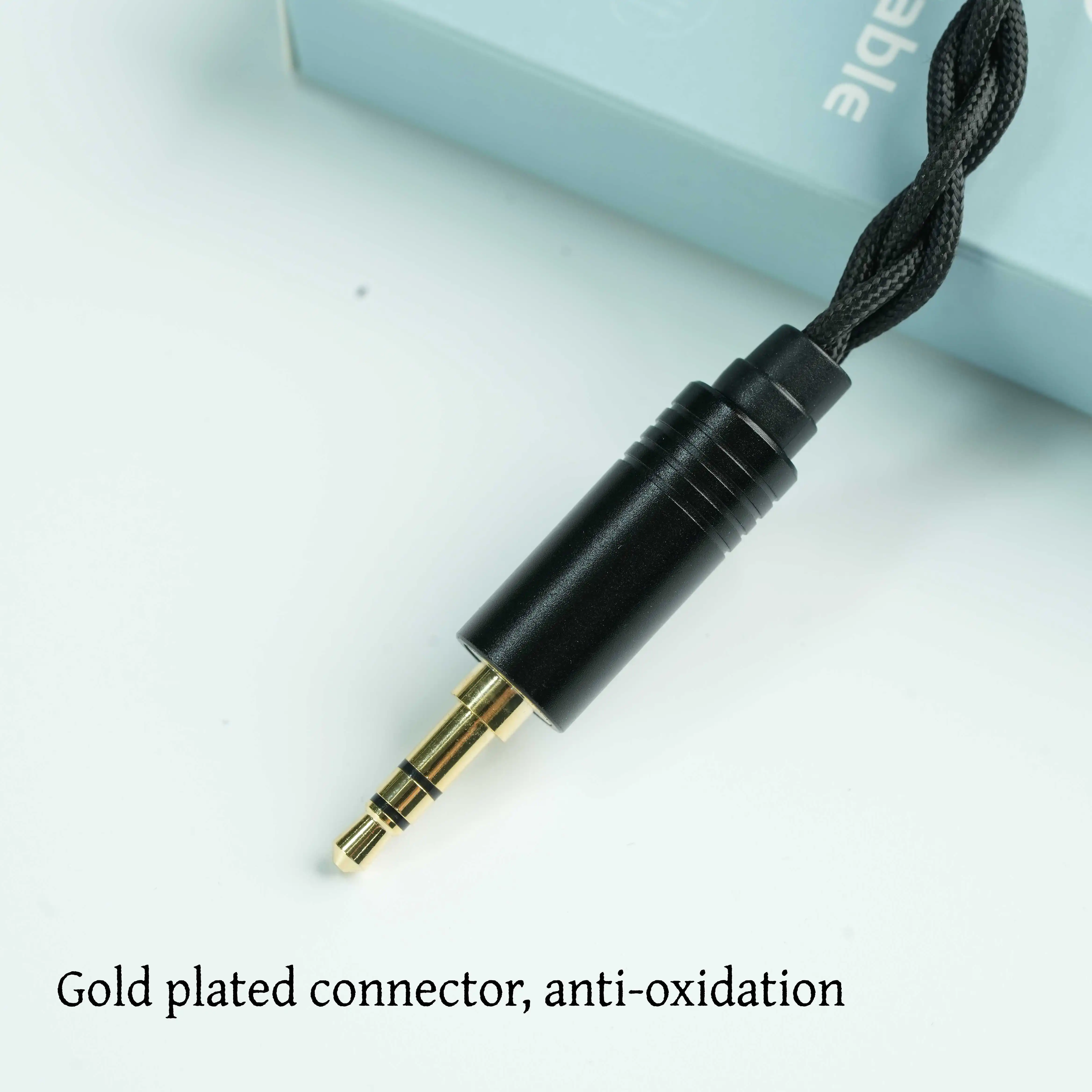 XINHS T06 Schwarzes Baumwollgarn 4-Strang Einzelkristall-Kupfer Doppelt Abgeschirmtes 4,4mm MMCX 2PIN IE900 IEM Upgrade-Kabel IEM Audio – Detail 3
