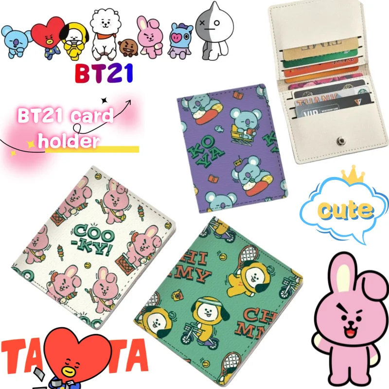 

BT21 koya RJ tata shooky card holder high-quality anime cute print student large capacity portable multi-card slots ID protector