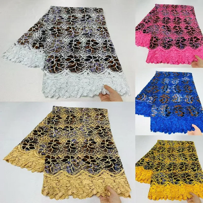 5 Y جودة عالية أنقرة النسيج الأفريقي الحقيقي جبر الدانتيل الشمع طباعة 100% القطن لينة Tissus التطريز لمواد الخياطة K80903 #5