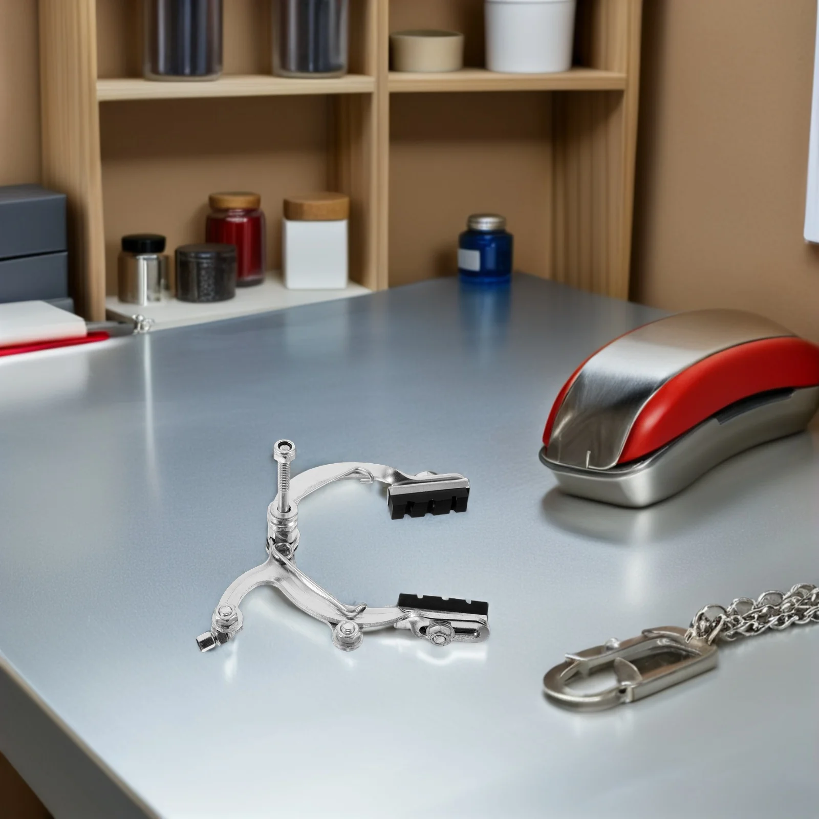 2개입 프론트 사이드 풀 C 캘리퍼 롱 암 안정적인 성능 일상 통근 및 레저 라이딩용 실버 디스크 브레이크 자전거용