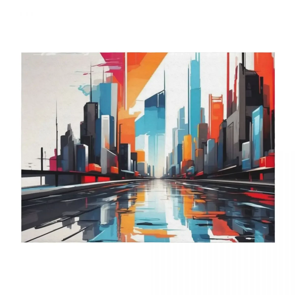 

abstract colorful mirror city Throw Blanket Luxury St Soft Beds Moving christmas decoration Blankets