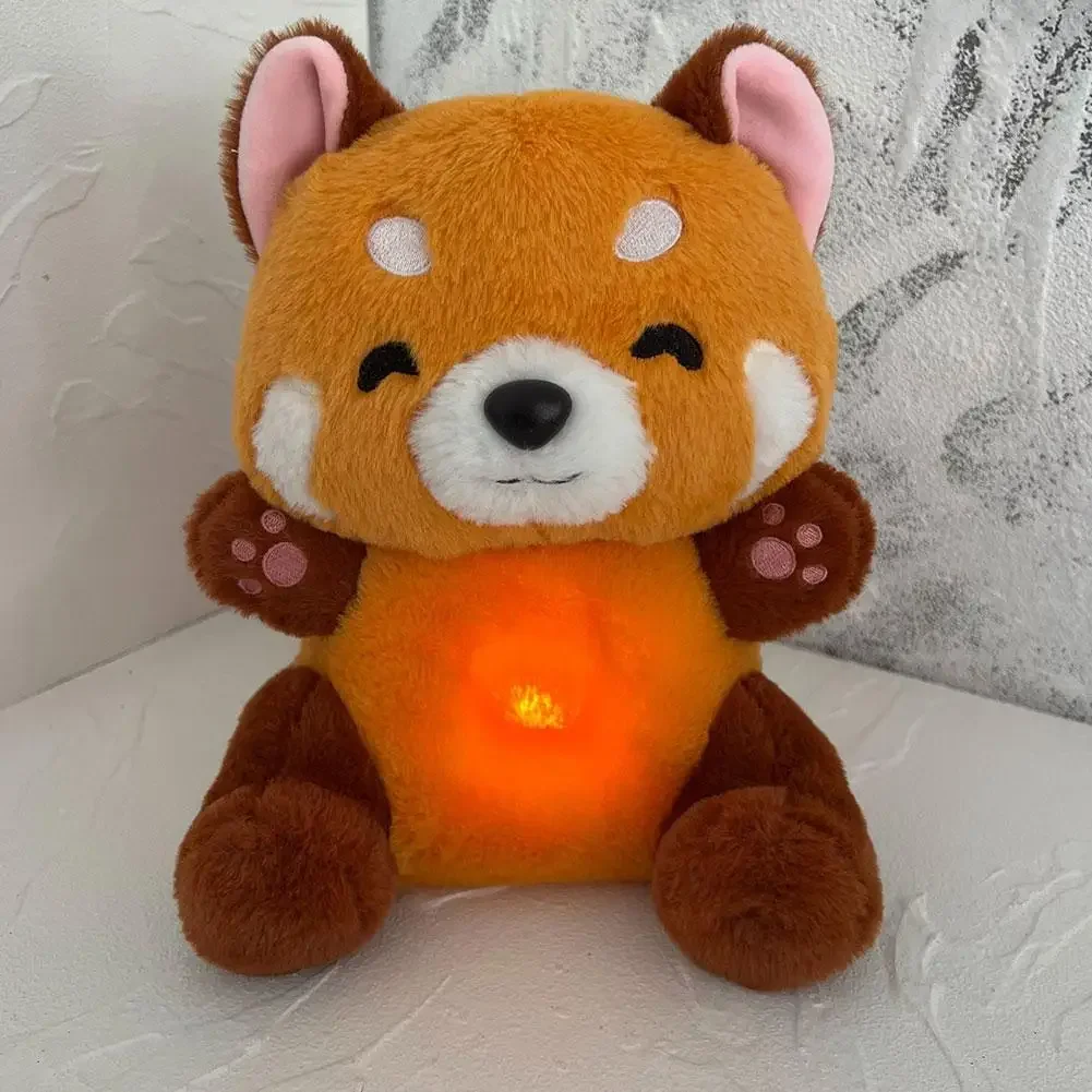 MINISO Red Panda Breathing Stuffed Animal 2024 New For Anxiety Adults With Music Lights & Rhythmic Breathing In Four Modes