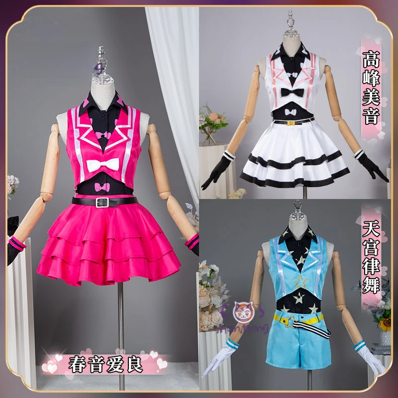 Anime Pretty Rhythm Harune Aira RizumuAmamiya Rhythm takamine mion Cosplay Costume Christmas Party Cute Short Skirt uniform