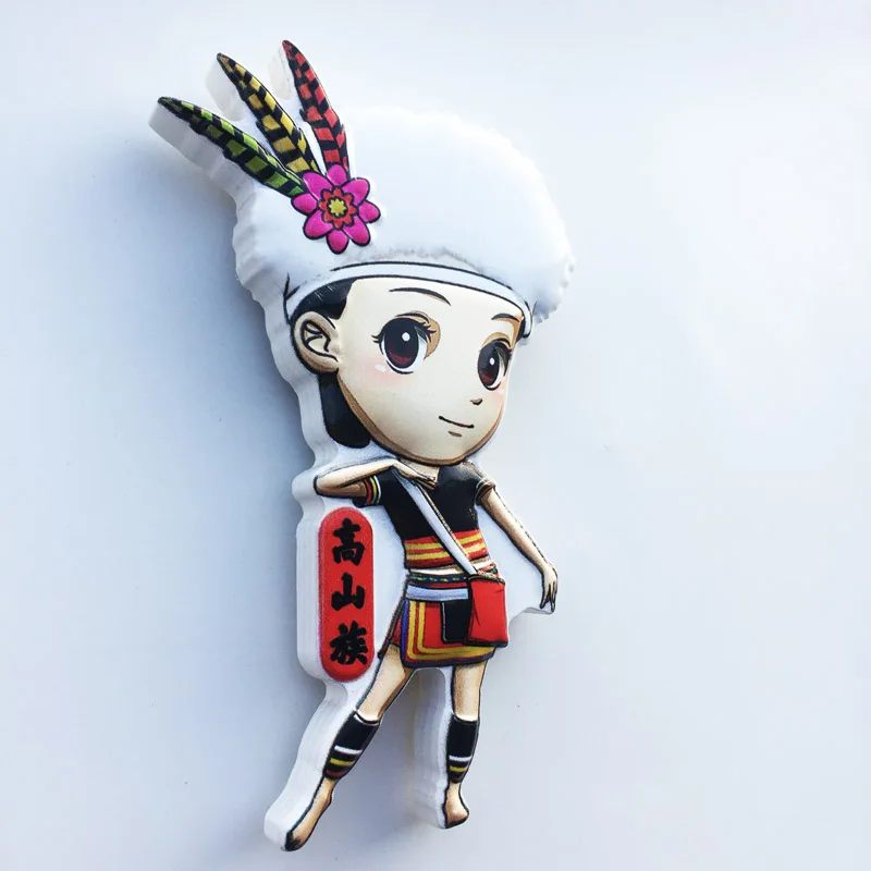 

New Chinese High Mountain Ethnic Fridge Magnet Creative Decoration Craft Tourism Souvenir Message Post