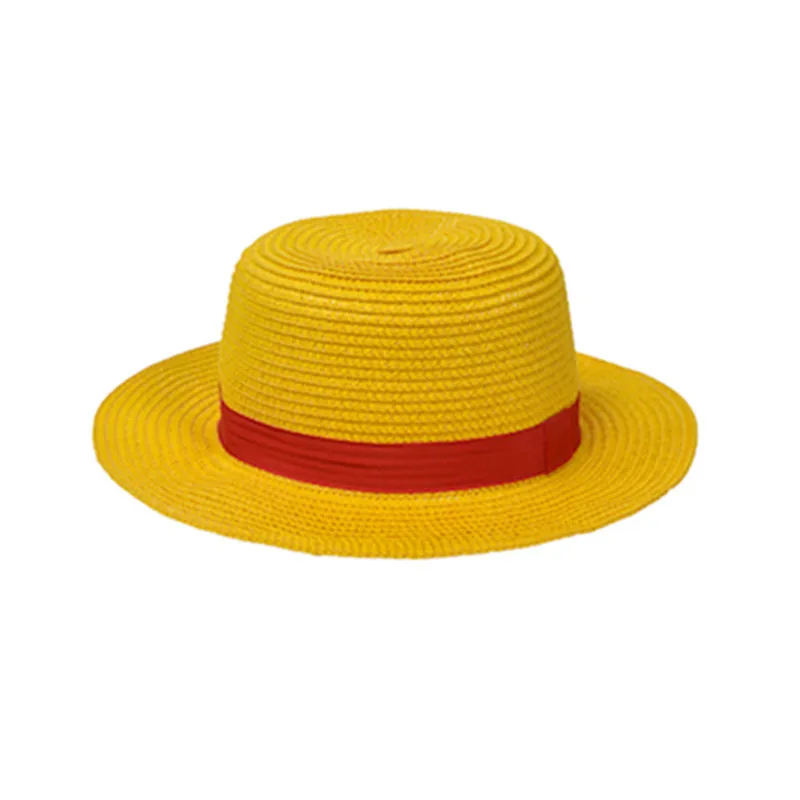 Kids Anime Luffy Cosplay Costume with Straw Hat for Boys Halloween Carnival Uniform Coat Pants Belt Full Set Dress Up