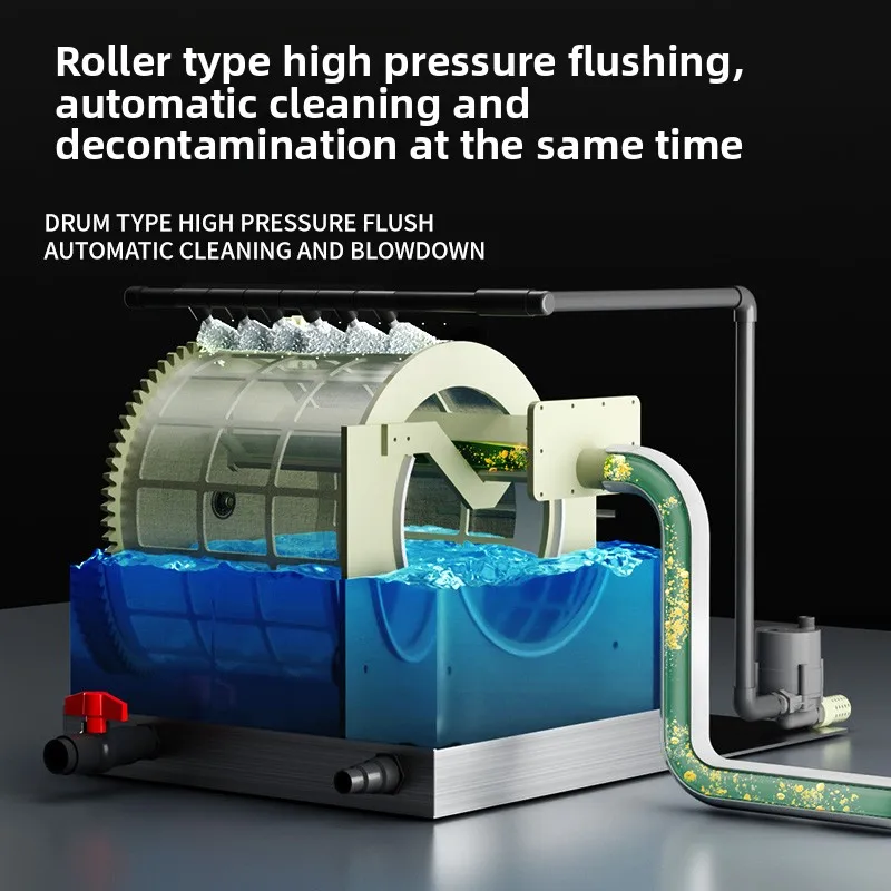 Fish Pond Filter Drum Microfiltration Machine Aquaculture Intelligent Fully Automatic Backwash Circulation Purification System