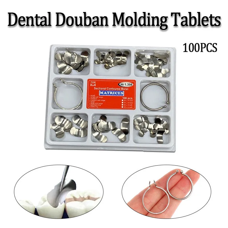 100Pcs Dental Materials Metals Sectionals Douban Molding Band Resins Clamping/Seperating Ring No.1.398