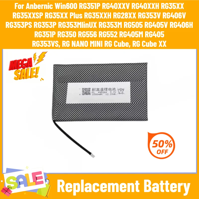 New Battery for Anbernic Win600 RG351P RG35XX RG353V RG350 RG353M RG405V RG405M RG405 RG40XXV RG556 RG552 RG505 RG406V RG406H