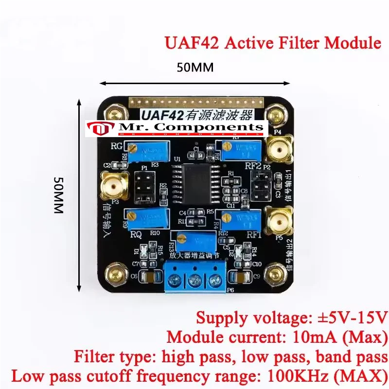 1PCS UAF42 High Pass Low Pass Band Pass Universal Active Filter Module Adjustable Bandpass Filtering Board PCB New