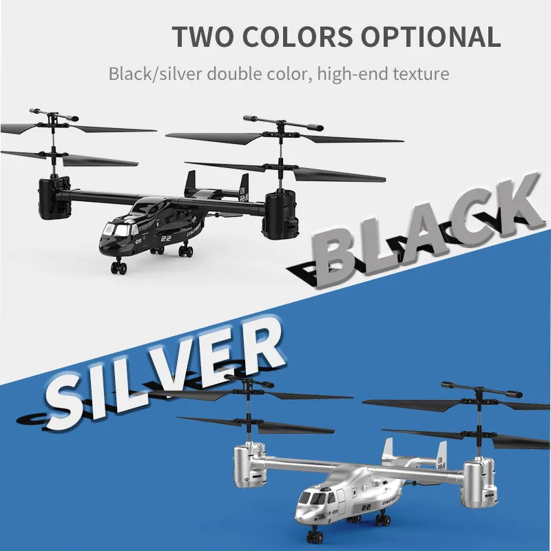 Simulation Osprey V22 Big RC Helicopter 3D Transport Aircraft 2.4GHz 4CH Remote Control Helicopter Air Pressure RC Drone Toy Gif