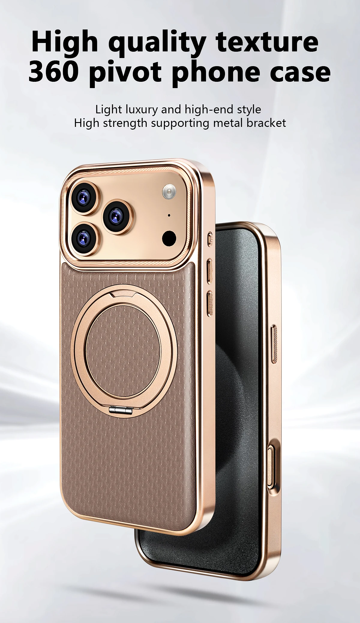 Leather Case for iPhone 15 14 13 18 Pro Max 12 16 Plus Magnetic Wireless Metal Ring Charging Solid Color 17 Air Cover Case