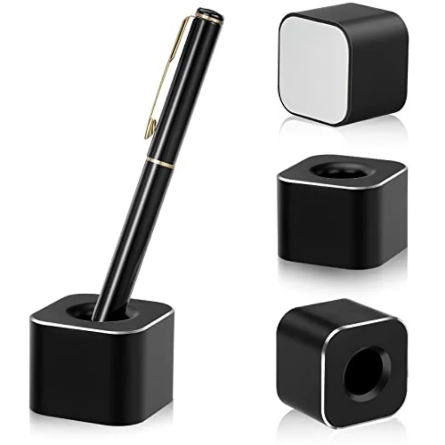 

2 Pieces Single Pen Holder Metal Pen Stand Square Base Aluminum Student Desk Organizer for Desk Desktop Toothbrush Stand Holder