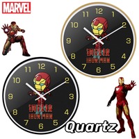 New Marvel The Avengers Iron Man Movie Periphery Cartoon Punch-Free Bedroom Living Room Silent Walking Time Wall Clock Gifts