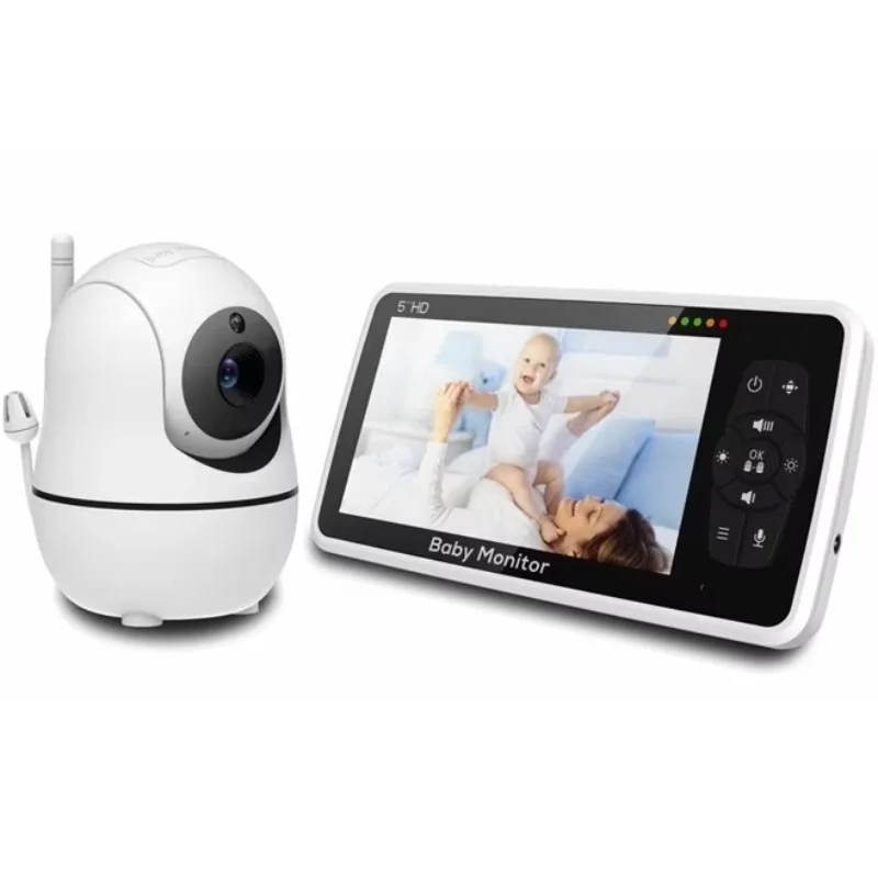5'' 720P HD Night Vision Infrared Camera ECO BabyPhone Video  Pan Tilt Two-Way Audio IP65 Waterproof Rechargeable Battery