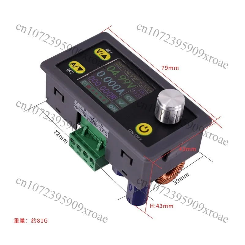 DC-DC numerical control step-down voltage regulator power supply module 50V5A color screen LCD voltage ammeter constant current
