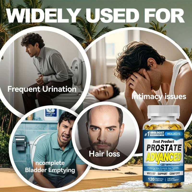 Prostate Capsules with Saw Palmetto Lycopene Beta‑Sitosterol, Support Men’s Prostate, Maintain Bladder Comfort & Urinary Health