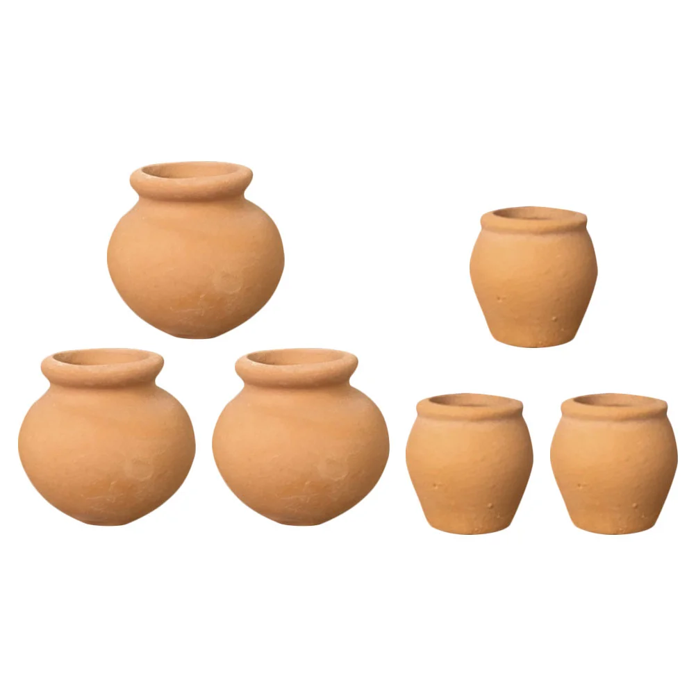 6 Pcs Succulent Flower Pot Planters Pots Indoor Miniature Ferns Terracotta Large