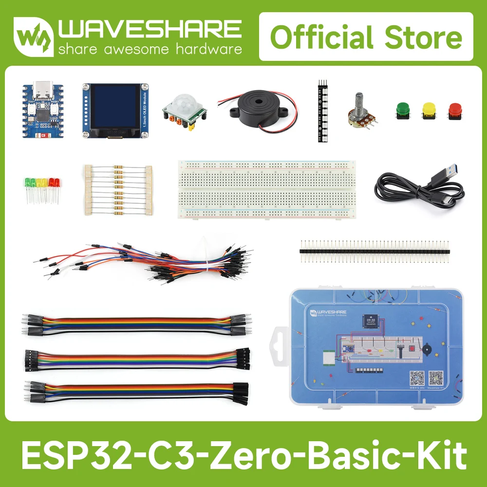 Waveshare ESP32-S3/C6/C3 Series Basic Kit, With Rich Tutorials And Resources For Quick Start With Arduino/MicroPython
