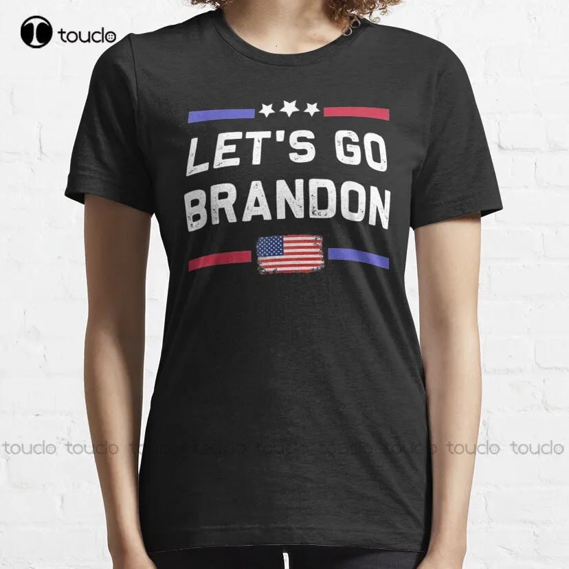 Let'S Go Brandon Conservative Anti Liberal Us Flag Classic T-Shirt Sunflower Shirts For Women Custom Aldult Teen Unisex Xs-5Xl