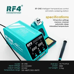 RF4 stazione di saldatura digitale saldatore BGA PCB SMD maniglia controllo della temperatura calore veloce per telefono MotherboardRepair RF-ONE