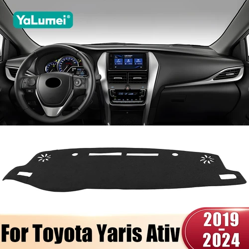 Para Toyota Yaris Ativ 2019 2020 2021 2022 2023 2024 cubierta del salpicadero del coche evitar almohadilla de luz parasol alfombras Anti-UV alfombrillas antideslizantes