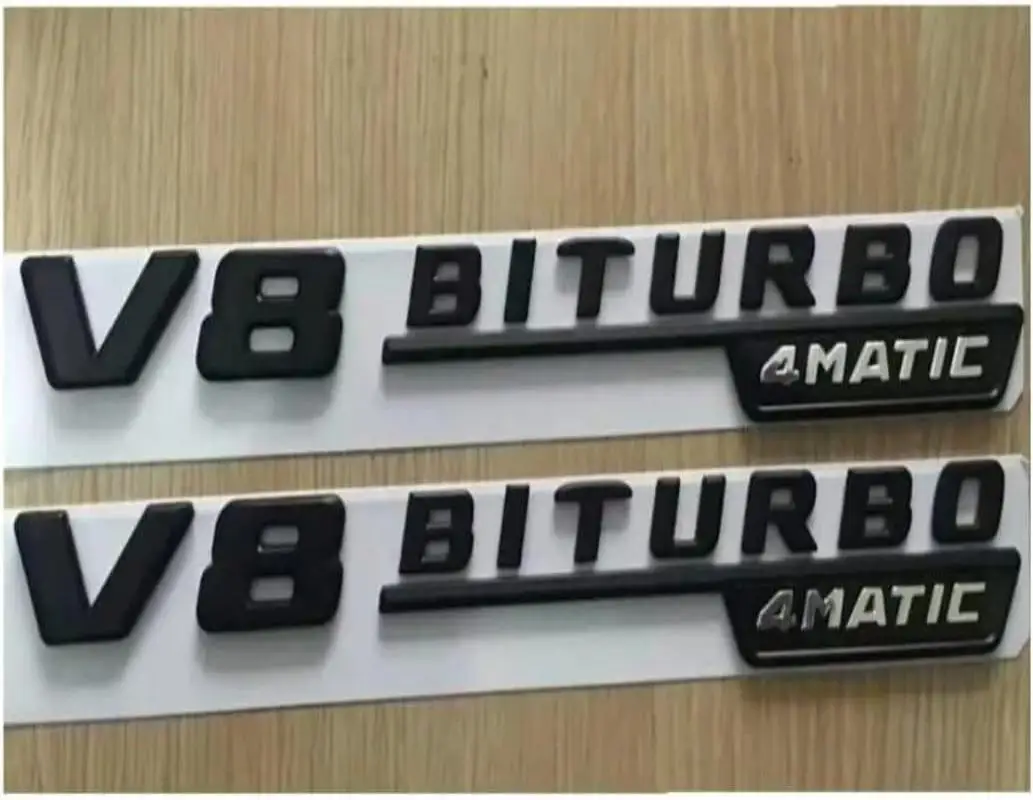 2 قطعة ثلاثية الأبعاد V8 BITURBO 4matic + سيارة درابزين شعار ملصق ل AM G w117 c63 w212 e63 w207 w176 a45 x156 gla45 شارة مائي