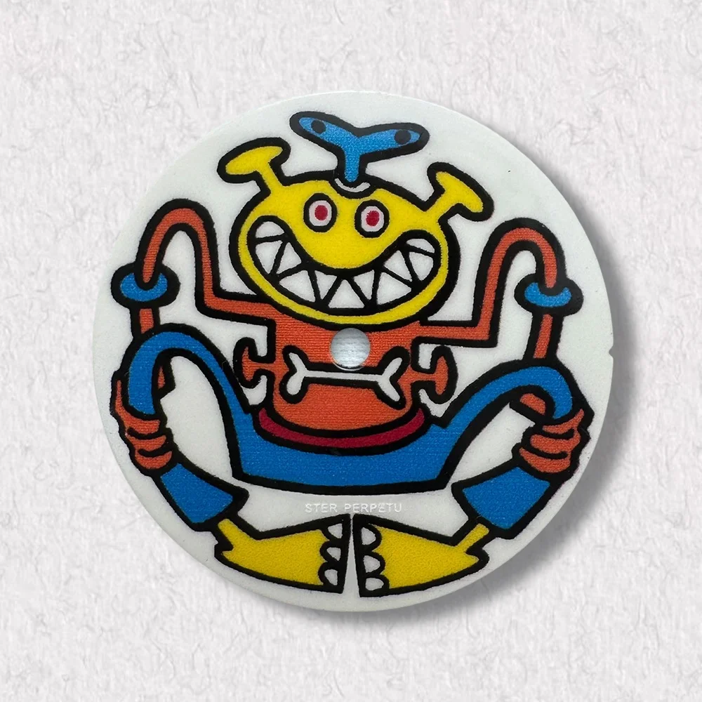 High-Quality  28.5mm S Logo Vitreous Enamel Anime Cartoon Dial NH35 NH36 Movement 3/3.8/4.2 o'clock Watch Modification Accessori