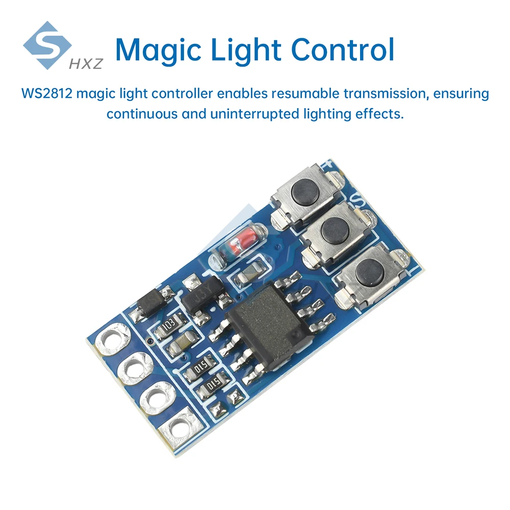 Controlador de luz DC 5-24V 900-LED WS2812 controlador de brillo de Color/3A controlador de luz RGB modo de respiración para tira LED Arduino