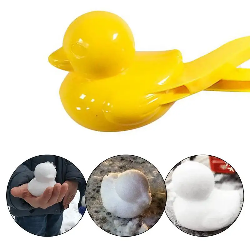 Pince de fabrication de boules de neige en plastique en forme de canard, outil de moule de sable de neige, jouets de sport amusants, enfants et adultes, hiver extérieur