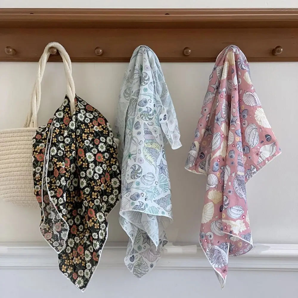 자외선 차단제 작은 사각형 스카프 헤어 밴드 Neckerchief Headscarf 의류 액세서리 한국 스타일 꽃 프린트 스카프 숙녀