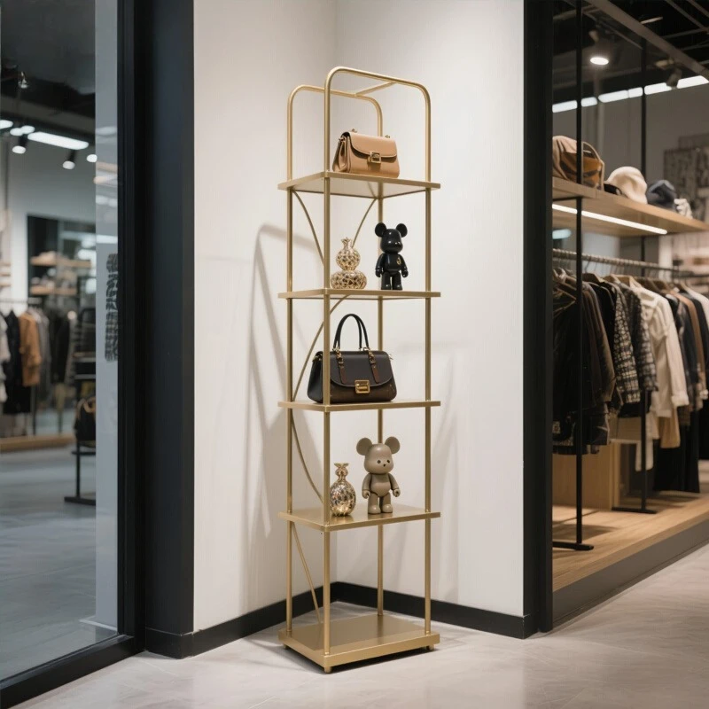 

Clothing store display rack Floor-to-ceiling shoe bag rack Women's clothing store shelf Children's clothing store display rack W