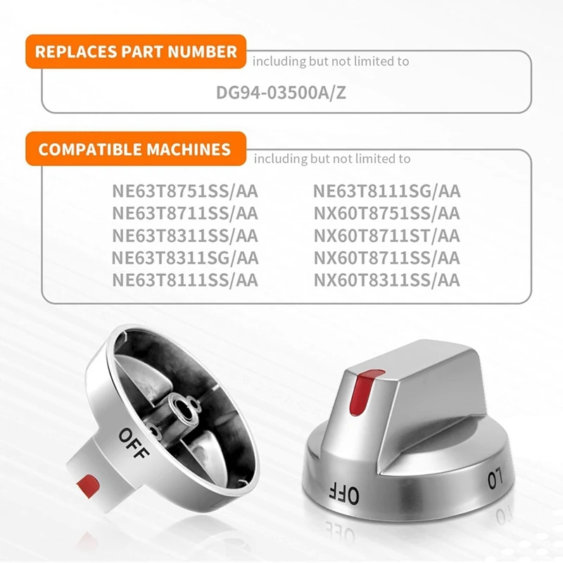 5 pak DG94-03500A/Z kenop kompor Gas untuk pengganti kenop kompor listrik Samsung